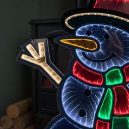 Samuel Alexander 60cm Light up Standing Snowman Infinity Christmas Decoration with Multi-Coloured LEDs - thumbnail 4