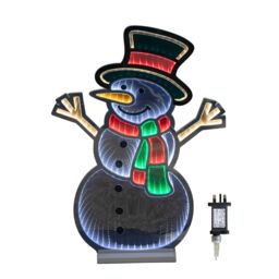 Samuel Alexander 60cm Light up Standing Snowman Infinity Christmas Decoration with Multi-Coloured LEDs - thumbnail 8