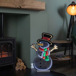 Samuel Alexander 60cm Light up Standing Snowman Infinity Christmas Decoration with Multi-Coloured LEDs - thumbnail 2