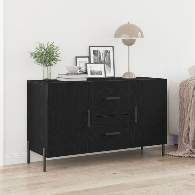Berkfield Home Sideboard Black Oak 100x36x60 cm Engineered Wood - Size: 100 x 36 x 60 cm - image 1