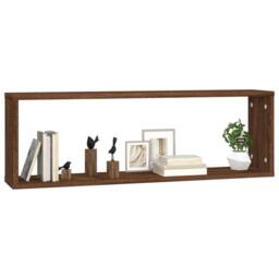 Berkfield Home Wall Cube Shelves 4 pcs Brown Oak 80x15x26.5 cm Engineered Wood - thumbnail 1