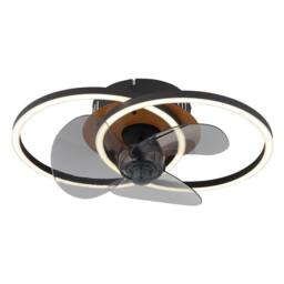 Netlighting Karen Ceiling Fan Black 3 Blade 2x LED Dimmable 2700-6500K Remote - thumbnail 1