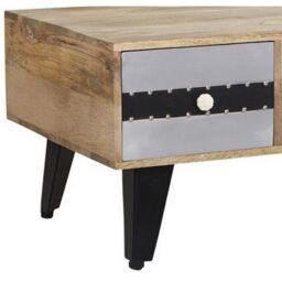 Indian Hub Sorio 2 Drawer Coffee Table - Wood - L40 x W110 x H45 cm in Brown - thumbnail 2