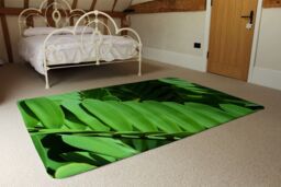 Benjamin Tate Design Natural Dark Green Leaves, Long Slender Green Leaves Designer Rug - Size: Large - thumbnail 3