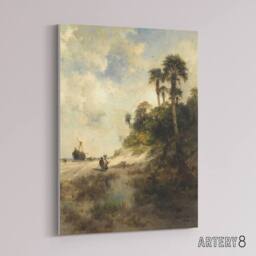 "Artery8 Thomas Moran Fort George Island Florida Canvas Wall Art Print - Size: W18"" x H24""" - thumbnail 2