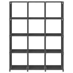 Berkfield Home 12-Cube Display Shelf Grey 103x30x141 cm Fabric - Size: 103 x 30 x 141 cm - thumbnail 2