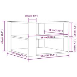 Berkfield Home Coffee Table Sonoma Oak 59.5x59.5x40 cm Engineered Wood in Light Tan - thumbnail 9