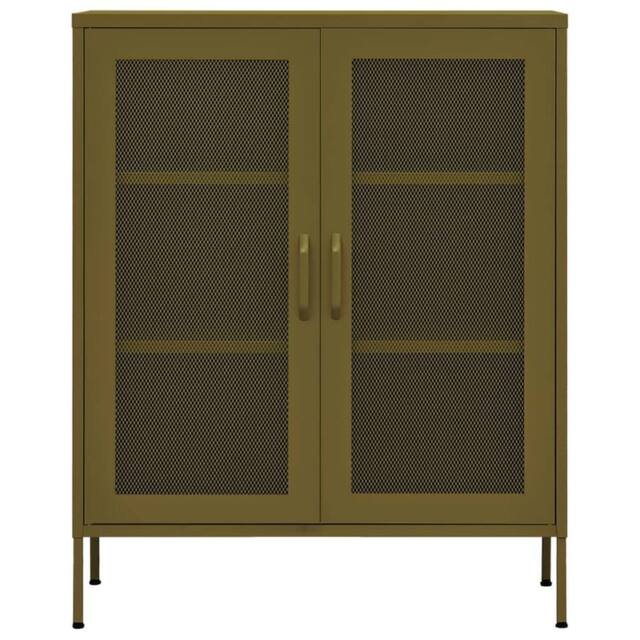 Berkfield Home Storage Cabinet Olive Green 80x35x101.5 cm Steel - image 1