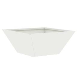 Berkfield Home White Garden Bowl Planter White 35x35x15 cm Steel - Size: 35 x 35 x 15 cm - thumbnail 3
