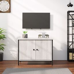 Berkfield Home TV Cabinet with Doors Grey Sonoma 60x35x45 cm Engineered Wood - Size: 60 x 35 x 45 cm
