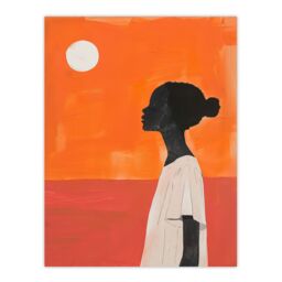 "Artery8 Wall Art Print Desert Sunset African Bold Painting Ochre Africa Poster in Orange - Size: W12"" x H16""" - thumbnail 1