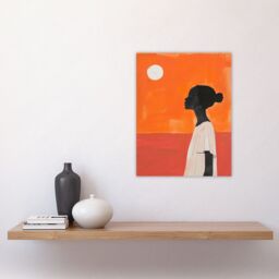 "Artery8 Wall Art Print Desert Sunset African Bold Painting Ochre Africa Poster in Orange - Size: W12"" x H16""" - thumbnail 4
