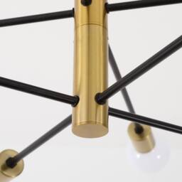 NIVOR 8 Light Sputnik Chandelier, Adjustable Black Gold Modern Pendant Light - thumbnail 9