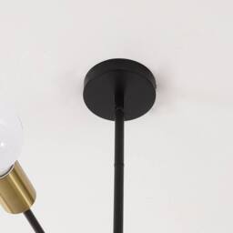 NIVOR 8 Light Sputnik Chandelier, Adjustable Black Gold Modern Pendant Light - thumbnail 7