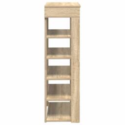 Berkfield Home Shoe Rack Sonoma Oak 60x30x98 cm Engineered Wood in Light Oak - Size: 60 x 30 x 98 cm - thumbnail 5