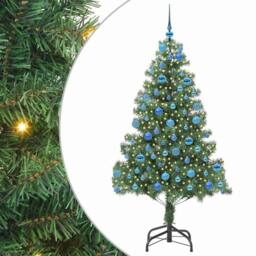 Berkfield Home Lush Christmas Tree with 300 LEDs with Stand Green 180 cm PVC - thumbnail 3