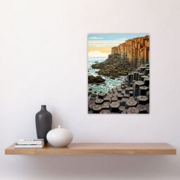 Artery8 The Giants Causeway Artwork Ireland Coastal Cliffs Volcanic Formation Irish Sea Unframed Wall Art Print Poster Home Decor Premium - thumbnail 4