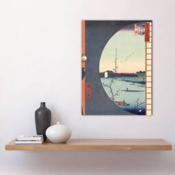 "Artery8 View From Suijin Shrine Massaki Wall Art Print Utagawa Hiroshige - Size: W18"" x H24""" - thumbnail 4