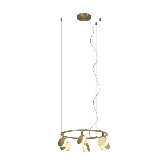 Netlighting Shell 6 Light Pendant Round 30W LED 3000K 1590lm Gold 3yrs Warranty - image 1