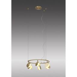 Netlighting Shell 6 Light Pendant Round 30W LED 3000K 1590lm Gold 3yrs Warranty - thumbnail 2