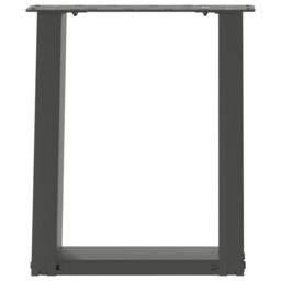 Berkfield Home Coffee Table Legs U-Shaped 2 pcs Anthracite 38x(42-43) cm Steel in Black - thumbnail 5