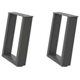 Berkfield Home Coffee Table Legs U-Shaped 2 pcs Anthracite 38x(42-43) cm Steel in Black - thumbnail 2