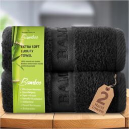 GAVENO CAVAILIA 2 Pack Bamboo Towel in Black