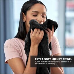 GAVENO CAVAILIA 2 Pack Bamboo Towel in Black - thumbnail 3