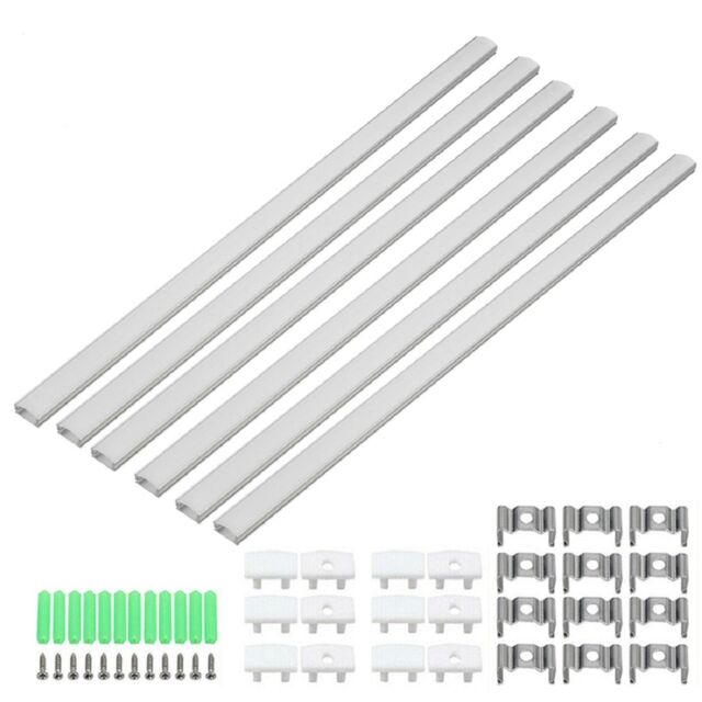 VOGREX 6X U-shape 1 Meter Aluminium Channel For LED Strip Light Cover PVC Profile 5050 in White - image 1
