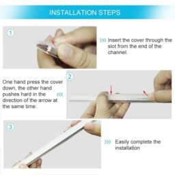 VOGREX 6X U-shape 1 Meter Aluminium Channel For LED Strip Light Cover PVC Profile 5050 in White - thumbnail 4