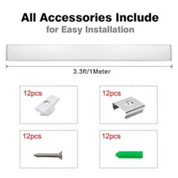 VOGREX 6X U-shape 1 Meter Aluminium Channel For LED Strip Light Cover PVC Profile 5050 in White - thumbnail 2