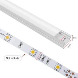 VOGREX 6X U-shape 1 Meter Aluminium Channel For LED Strip Light Cover PVC Profile 5050 in White - thumbnail 9