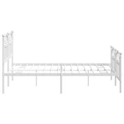 Berkfield Home Metal Bed Frame with Headboard & Footboard White 140x190 cm - thumbnail 6