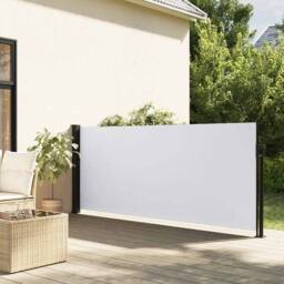Berkfield Home Retractable Side Awning White 120x500 cm - thumbnail 2