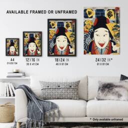 "Artery8 Theatre Actor Japanese Retro Vintage Wall Art Print Kunichika - Size: W12"" x H16""" - thumbnail 3