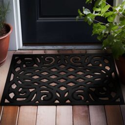 Nicoman Victorian Style Outdoor Door Mat - Heavy Duty Non-Slip Entrance Mat in Black - Size: 40 cm x 60 cm - thumbnail 3