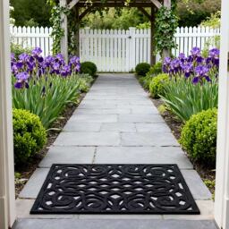 Nicoman Victorian Style Outdoor Door Mat - Heavy Duty Non-Slip Entrance Mat in Black - Size: 40 cm x 60 cm - thumbnail 5