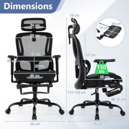 Gymax Ergonomic Office Chair Swivel Computer Desk Chair-Black in Black - thumbnail 2
