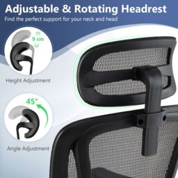 Gymax Ergonomic Office Chair Swivel Computer Desk Chair-Black in Black - thumbnail 6