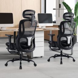 Gymax Ergonomic Office Chair Swivel Computer Desk Chair-Black in Black - thumbnail 5