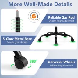 Gymax Ergonomic Office Chair Swivel Computer Desk Chair-Black in Black - thumbnail 3