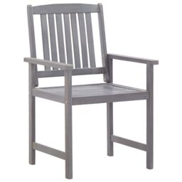 Berkfield Home 5 Piece Outdoor Dining Set Grey Solid Acacia Wood - thumbnail 5