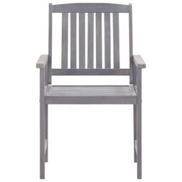 Berkfield Home 5 Piece Outdoor Dining Set Grey Solid Acacia Wood - thumbnail 6