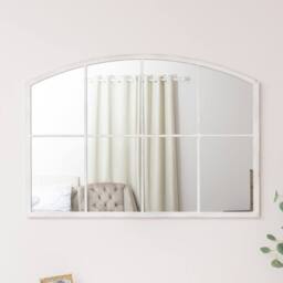 Melody Maison Distressed White Arched Window Wall Mirror - 100cm X 70cm - Size: 100 cm X 70 cm - thumbnail 6
