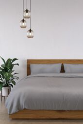 Panda London 100% Bamboo Complete Bedding Set in Mid Grey - Size: Super King - thumbnail 1