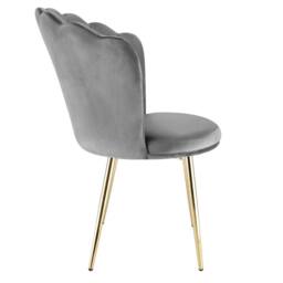 Genesis Freya Velvet Accent Chair Petal Back Plush Upholstered Modern Chair in Grey - Size: 1 Seater - thumbnail 6