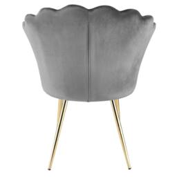 Genesis Freya Velvet Accent Chair Petal Back Plush Upholstered Modern Chair in Grey - Size: 1 Seater - thumbnail 7