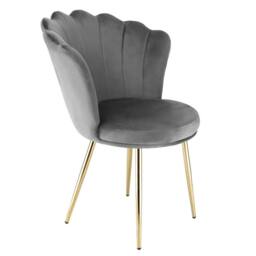 Genesis Freya Velvet Accent Chair Petal Back Plush Upholstered Modern Chair in Grey - Size: 1 Seater - thumbnail 8