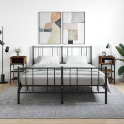 Berkfield Home Bedside Tables 2 pcs Smoked Oak 35x34.5x70 cm Engineered Wood in Brown - thumbnail 2