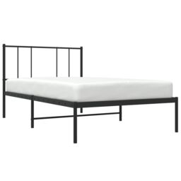 Berkfield Home Metal Bed Frame with Headboard Black 100x190 cm - thumbnail 3